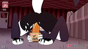 loona fingers her furry pussy in solo masturbation frenzy