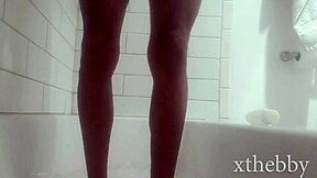 sliding my warm load around in the bath just boys messing around