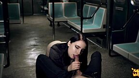 Beautiful Stranger SUCKS My Cock SLOPPY Close-Up On TRAIN!