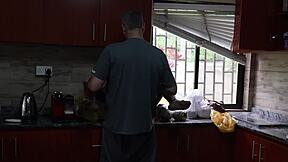 fucking my wet wife outside then ripping clothes in kitchen doggystyle