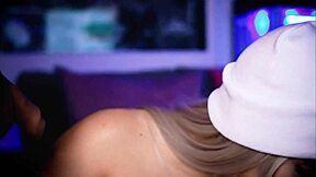 SEXY BLONDE GAGS DEEP ON COCK BEFORE FAT ASS POUNDING!