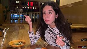 i suck huge dick in sushi bar toilet then eat rolls with cum on face