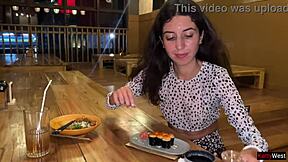 i suck huge dick in sushi bar toilet then eat rolls with cum on face