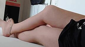 german nylon boy teases in pantyhose nightgown