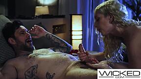 yo blonde babe bounces on porn producer's thick cock cowgirl style