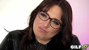 i kneel for nana as this mature plumper rides my big black cock