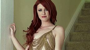 Skinny Redhead Elle Alexandra Fingers Shaved Pussy And Toys Herself In Sexy Heels