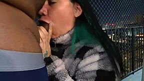 my friend blows me on balcony then i pound her huge ass hard