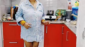 step sis moans loud as brother's monster cock stretches her delhi kitchen pussy