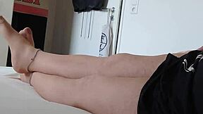 german nylon boy teases in pantyhose nightgown