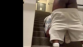 huge cock nut busts milf ass public stairs thrill almost caught