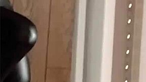 hey haters this goddess in leggings and glasses owns your feet slave worship now