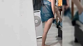 i spot this pretty latina dancing in lingerie and something wild happens next