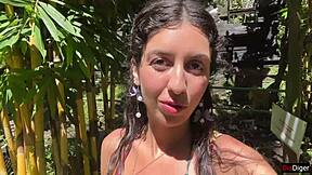 Skinny Teen Gets Facial Cumshot in Public Locker Room Then Cumwalks Waterfall