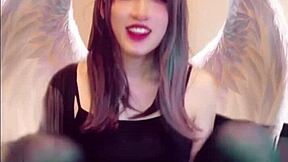 hey cute japanese ladyboy with pussy masturbates on cam while fucking ass