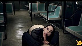 Beautiful Stranger SUCKS My Cock SLOPPY Close-Up On TRAIN!