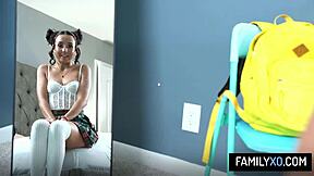 Sasha Tatcha Catches Stepdad Jerking and Rides His Cock