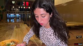 i suck huge dick in sushi bar toilet then eat rolls with cum on face