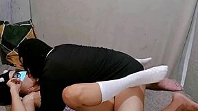 horny neighbor fucks me twice creampie pussy then cum mouth dorm style