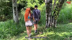Workout stranger pounds Andrea Castro outdoors doggystyle deep