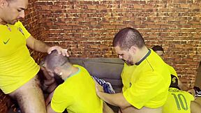 Brazilian gays celebrate World Cup with wild anal orgy group assfucking frenzy