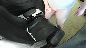 ginger teen blasts huge cum explosion on bedroom chair!