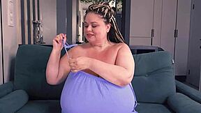 How does my busty stepmom's huge tits relieve your tension?