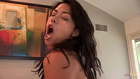 Blonde lesbian sneaks in eats brunette's ass fingers pussy then face sits trimmed muff