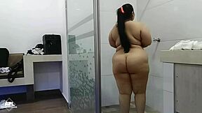 damn this thick big ass fatty sucks dick so good in shower part 1