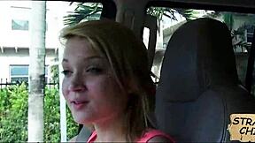 Blonde teen Dakota Skye rides hard for the pickup fuck