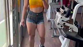 colombian gym girl's big ass in tight outfit