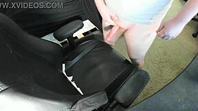 ginger teen blasts huge cum explosion on bedroom chair!