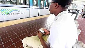 Pregnant slut deepthroats black cock outdoors then takes facial in daylight