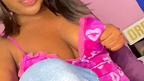 cute babe's huge natural tits oiled for softcore titjob