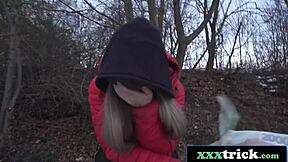 sleazy guy spots czech beauty dominno and fucks her big natural tits outdoors
