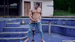 slipping into mei cornejo's pool to worship her huge ass live