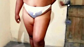 damn this big ass bbw wife tries on neighbor's sexy thongs