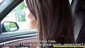 stranded barely legal teen with cute freckles begs for a lift home