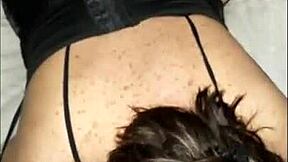 mature stepmom deepthroats stepsons cock then creampies her with husband away
