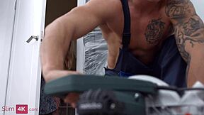 sasha paige horny blonde teen fucked doggy double penetration mmf