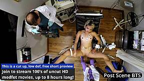 Nurse channy crossfire uses hitachi vibrator on patient backstage moans orgasms