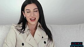 Greek Milf Xris Kovtos Strips Lingerie Poses Nude on Balcony in Stockings