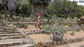 Shaved Pussy Flashes Extreme Bikini in Park Garden Piercing Clit Exposed Publicly