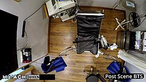 Nurse channy crossfire uses hitachi vibrator on patient backstage moans orgasms