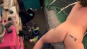 Amateur nympho teen caught humping bed hard on homemade video grinding pussy desperately for orgasm