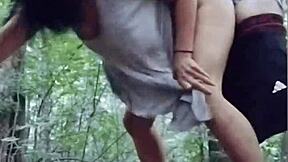 Cum Covers Her Huge Latina Ass After Doggystyle in Forest Early Morning!