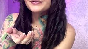 naughty curly haired croatian kitten with split tongue fingers hairy pussy using svakom toy