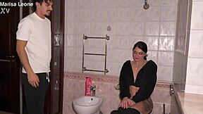 who knew going to friend's house meant bathroom fuck with pierced nipples?