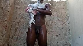 couple indulges in steamy shower sex with monster cock
