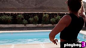 Black teen Agatha flaunts perfect round ass posing outdoors